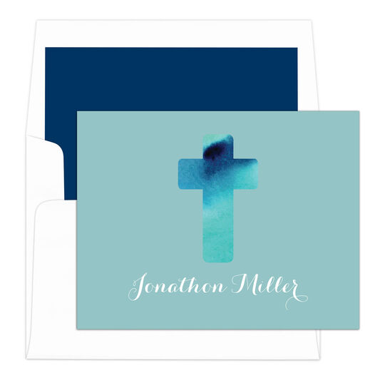 Watercolor Cross Folded Note Cards